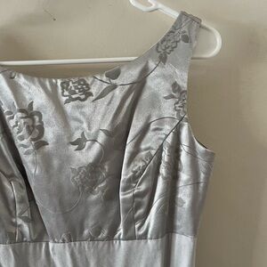 Alfred Angelo | silver dress with velvet floral appliqué